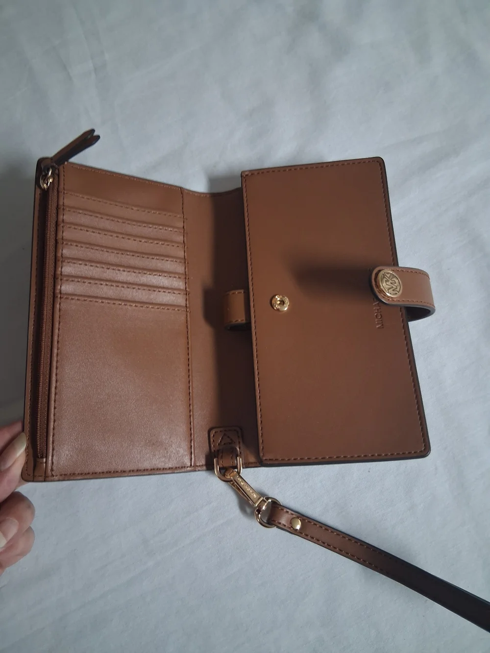 Michael Kors Brown Leather Wristlet Wallet
